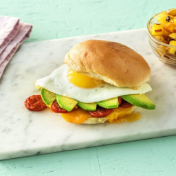 Chorizo, Egg, and Avocado Breakfast Sandwich with a Chorizo Potato Hash