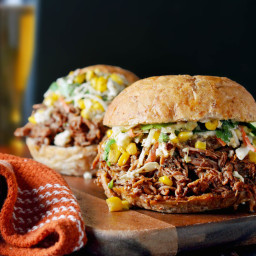 Chorizo-Spiced Pulled Pork With Mexican Street Corn Slaw Recipe