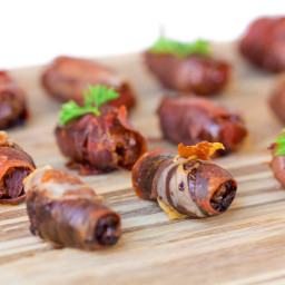 Chorizo Stuffed Prosciutto Wrapped Dates with Arbequina Olive Tapenade