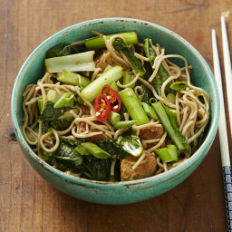 Choy Sum + Soba Noodles with Chicken