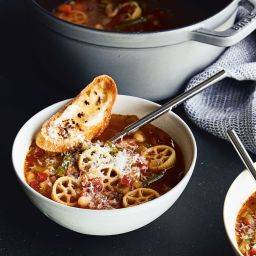 Chrissy Teigen's Parmesan Minestrone with Chili Mayo Toasts
