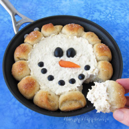Christmas Appetizer - Skillet Dip Snowman