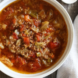 Chunky Beef, Cabbage and Tomato Soup (Instant Pot or Stove Top)