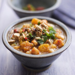 Chunky squash and chickpea soup
