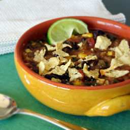 Chunky Tortilla Soup with Black Beans