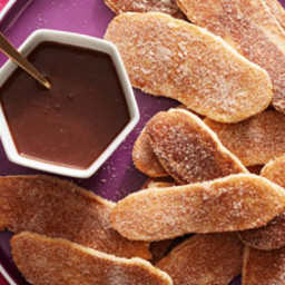 Churro Pancakes with Mexican Chocolate Sauce