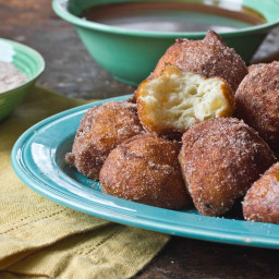 Churros Balls with Warm Chocolate Dipping Sauce