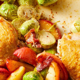 Cider-Braised Chicken, Brussels Sprouts, and Apples