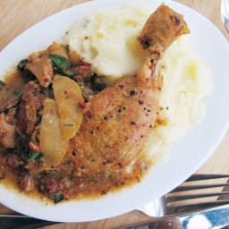 Cider-Braised Chicken with Apples, Bacon, and Sage