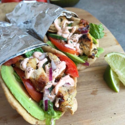 Cilantro Lime Grilled Chicken Naan Wraps