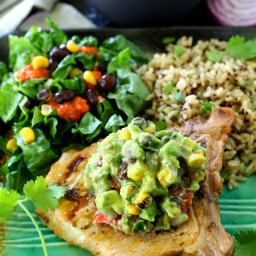 Cilantro Lime Grilled Pork Chops With Southwestern Guacamole