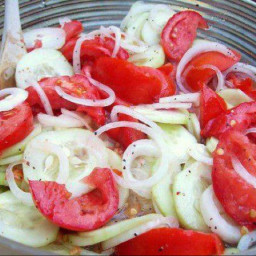 Cindy's Marinated Cucumbers, Onions and Tomatoes