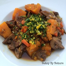 Cinnamon Beef Stew with Butternut Squash and Mushrooms