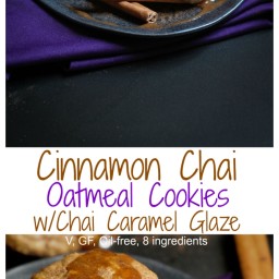 Cinnamon Chai Oatmeal Cookies with Chai Caramel Glaze