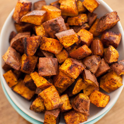 Cinnamon Chili Roasted Sweet Potatoes
