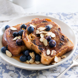 Cinnamon Raisin French Toast with Berries and Almonds