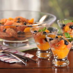 Citrus Blueberry Salad with Almond Relish and Minted Sugar
