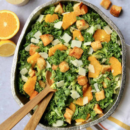 Citrus Caesar Salad with Baked Croutons