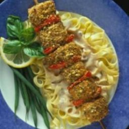 City Pork Kabobs with Creamy Mushroom Sauce