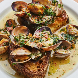 Clam Toasts with Pancetta
