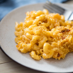 Classic Baked Macaroni and Cheese Casserole With Cheddar and Gruyère Recipe