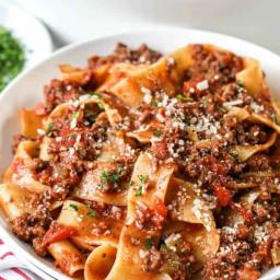 Classic Homemade Bolognese Sauce (Pappardelle)