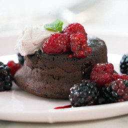 Classic Molten Chocolate Cake with Cassis Berries