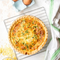 Classic Quiche Lorraine, a cheesy bacon quiche, great for any meal!