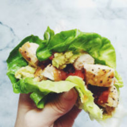 Clean Eating Lettuce Wraps with Chicken and Avocado