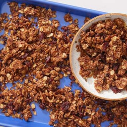 Cocoa & Maple Granola with Coconut Chips & Dried Cherries