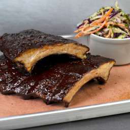 Cocoa-rubbed baby back ribs