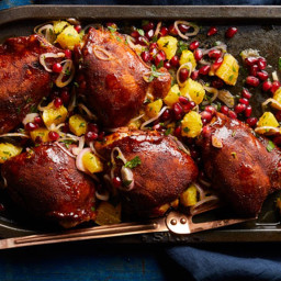 Cocoa-Rubbed Chicken Thighs with Orange-Pomegranate Salsa