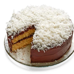 Coconut-Almond Layer Cake with Chocolate Frosting