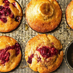 Coconut and raspberry banana bread muffins