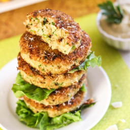 Coconut and Shrimp Patties and Avocado Mayo Dipping Sauce