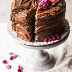 Coconut Banana Cake with Chocolate Frosting