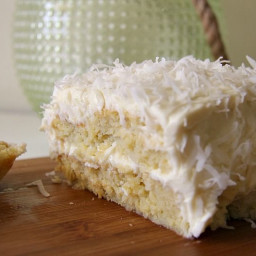 Coconut Cake with coconut cream cheese frosting