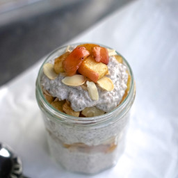 Coconut Chia Pudding with Roasted Cinnamon Maple Apples & Almonds
