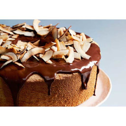 Coconut Chiffon Cake with Chocolate Frosting