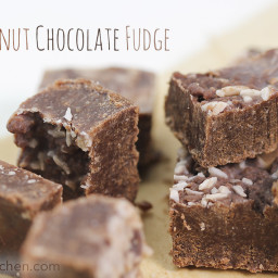 Coconut Chocolate Fudge - only 4 ingredients, dairy-free, vegan