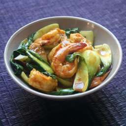 Coconut curried shrimp with bok choy