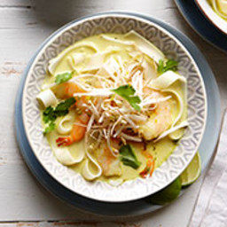 Coconut Curry Rice Noodle Soup with Shrimp