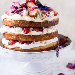 Coconut Eton Mess Cake with Whipped Ricotta Cream.