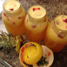 Coconut Grapefruit, Pineapple and Strawberry Juice