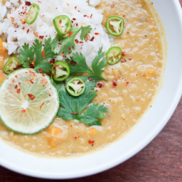 Coconut Lentil Soup with Lemongrass and Ginger