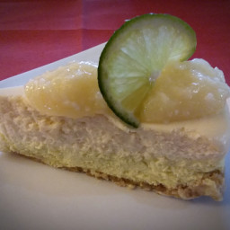 Coconut Lime Cheesecake with Pineapple Compote