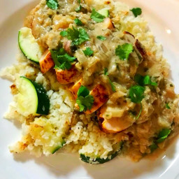 Coconut Lime Chicken with Cauliflower Rice and Zucchini