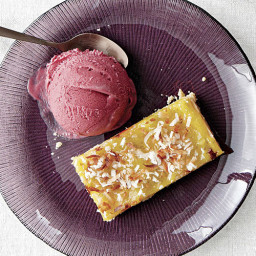 Coconut Lime Curd Bars with Blackberry Ice Cream