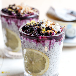 Coconut Milk Chia Pudding with Blueberry-Lemon Compote