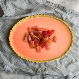Coconut Panna Cotta with Roasted Rhubarb 
